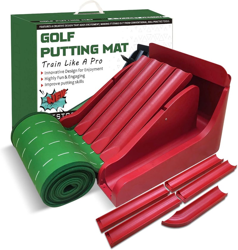 Crestgolf Golf Putting Mat with Fun 4 Flips for Uphill Putting Function | Challenge Golf Game Putting Green | Perfect Your Putting Skills for Home, Office, or Indoor & Outdoor Use - Image 1